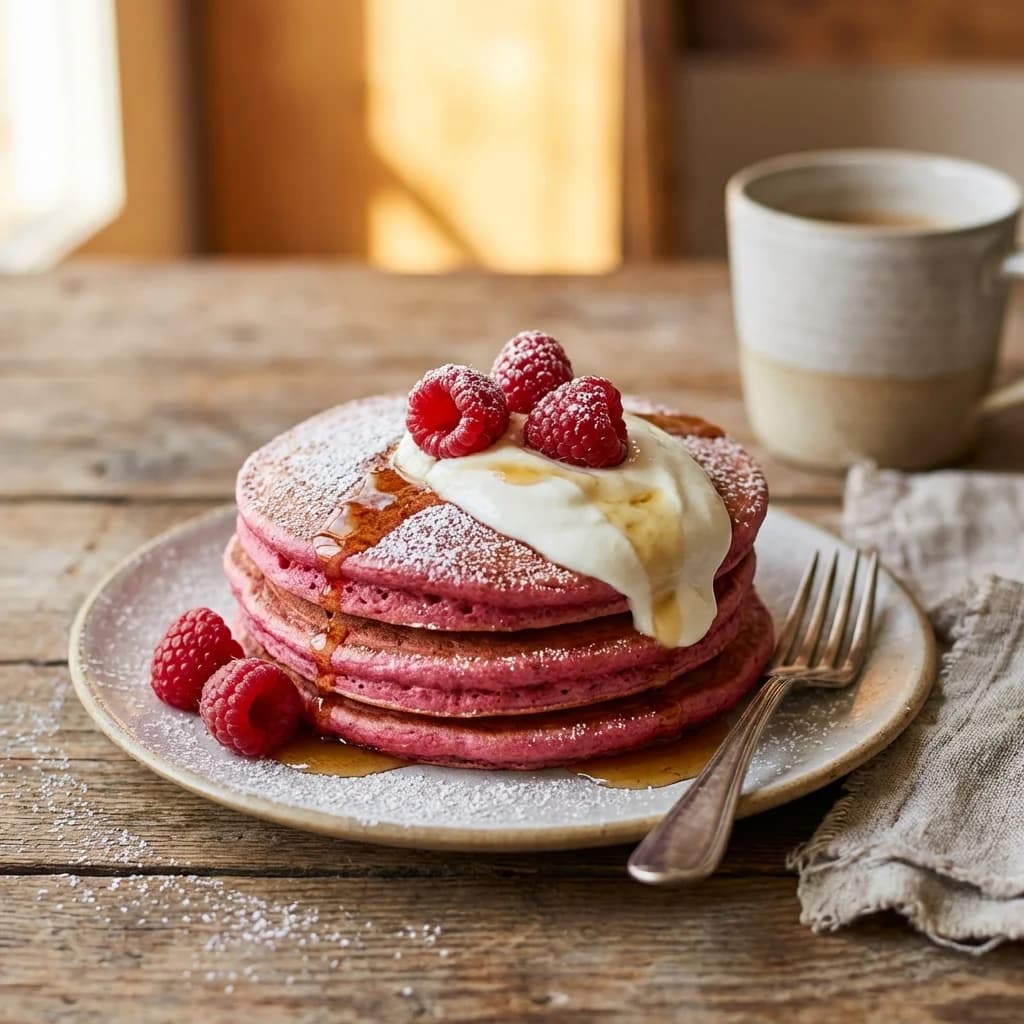 Sweet Pink Velvet Beetroot Pancakes