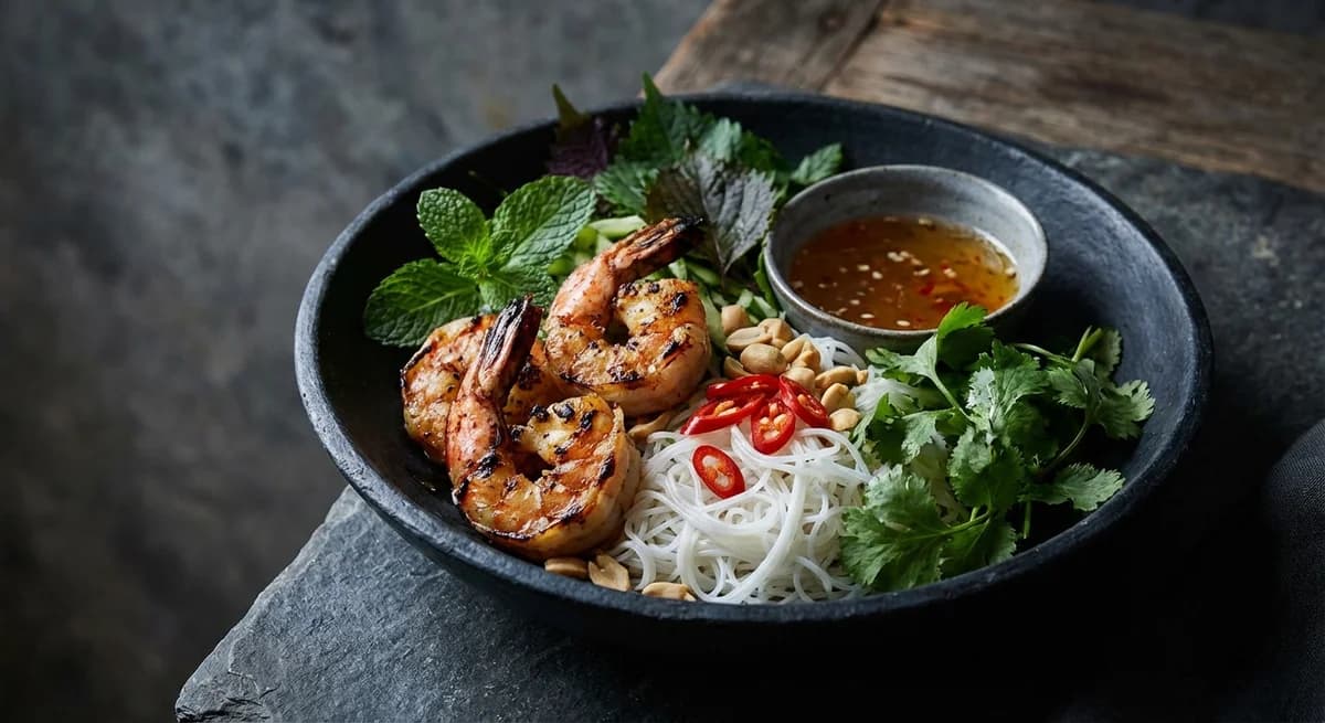 Vietnamese Lemongrass Prawn and Vermicelli Salad