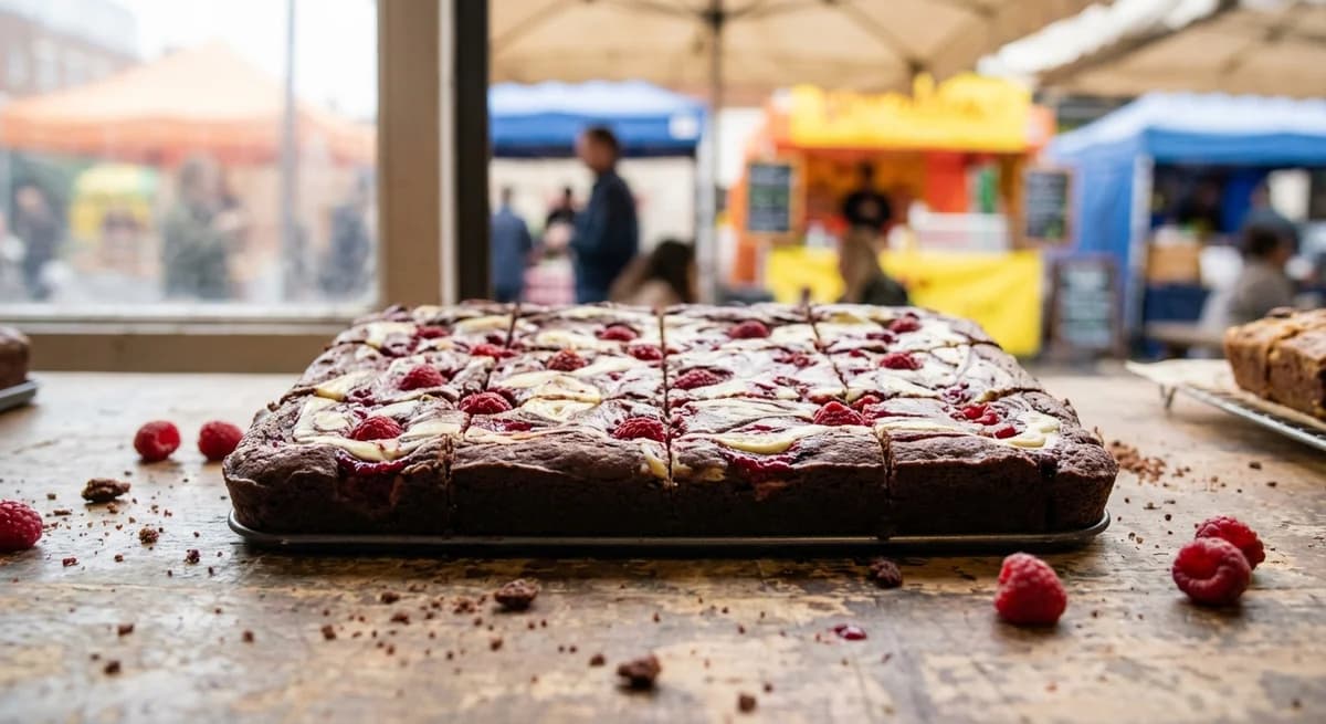 White Chocolate Swirl Raspberry Fudgy Brownies