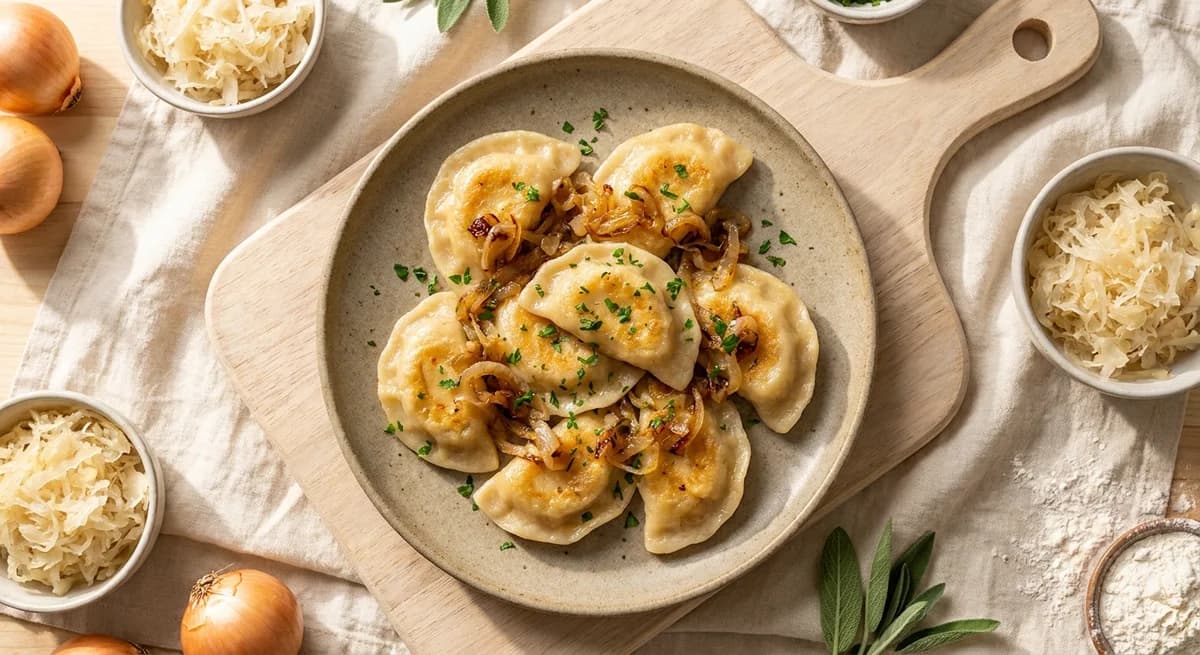 Buttery Sauerkraut Pierogi with Caramelized Onions
