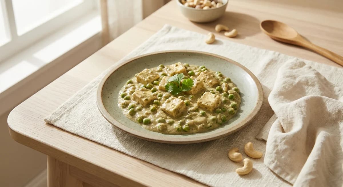 Creamy Cashew Matar Paneer Recipe