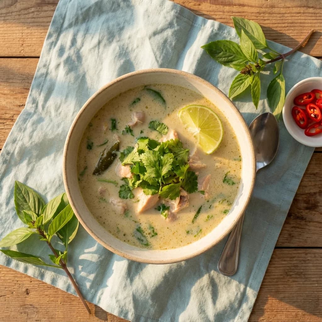 Creamy Coconut Thai Green Chicken Soup