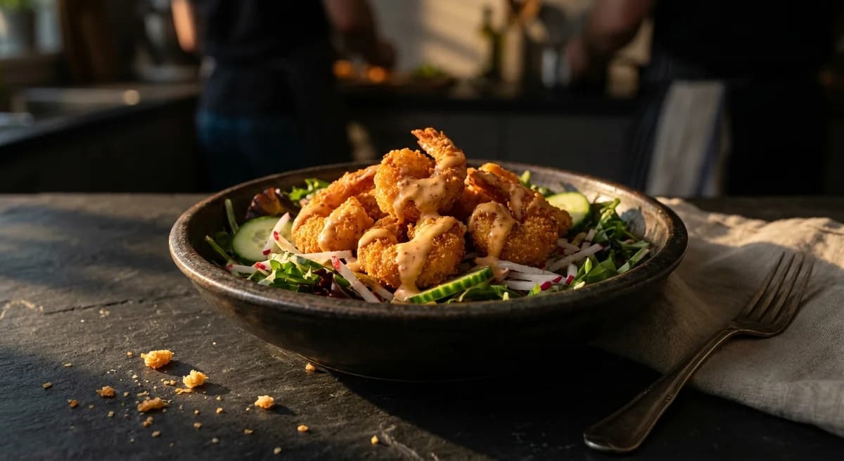 Crispy Air-Fryer Bang Bang Prawn Salad Recipe