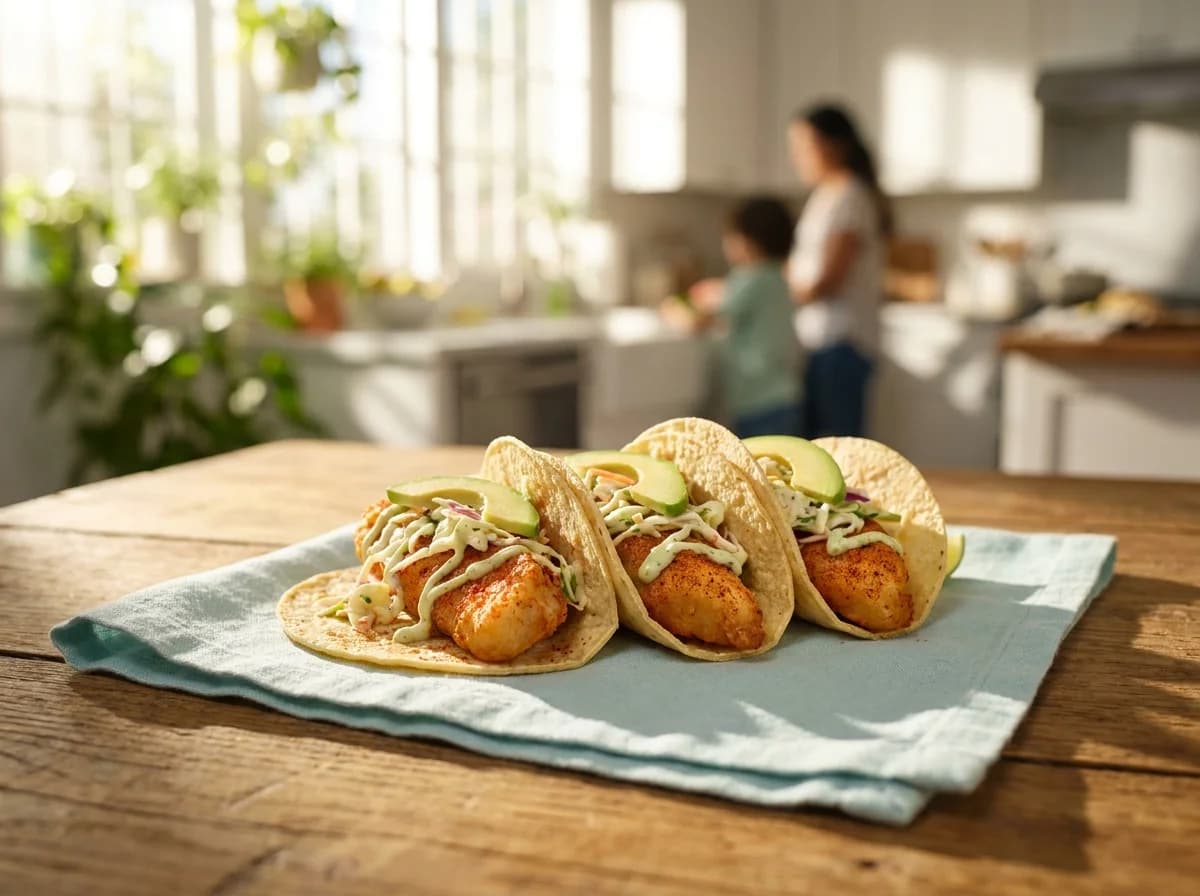 Crispy Air-Fryer Cajun Spiced Fish Tacos