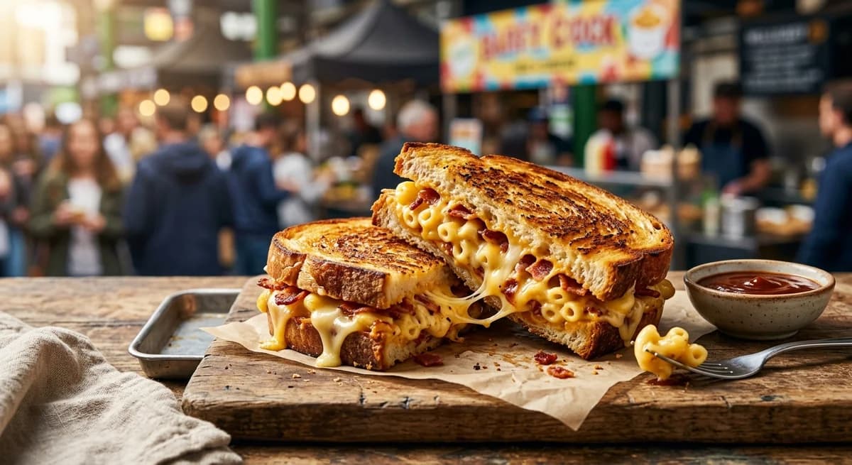 Crispy Bacon Grilled Mac and Cheese Sandwich Recipe