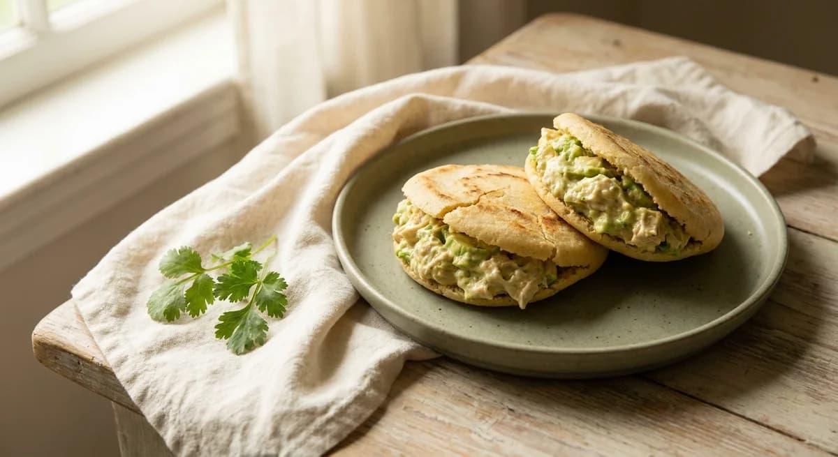 Crispy Venezuelan Arepas with Creamy Chicken Avocado Filling
