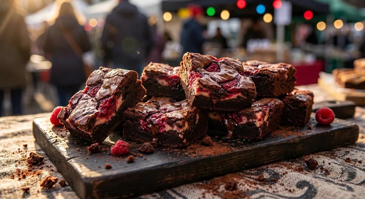 Dark Chocolate Raspberry Cheesecake Swirl Brownies