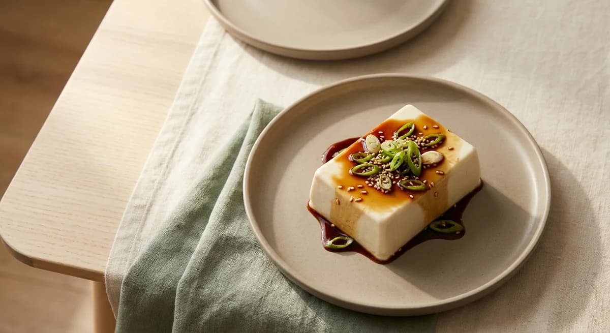 Easy Silken Tofu with Sesame Soy Sauce Recipe