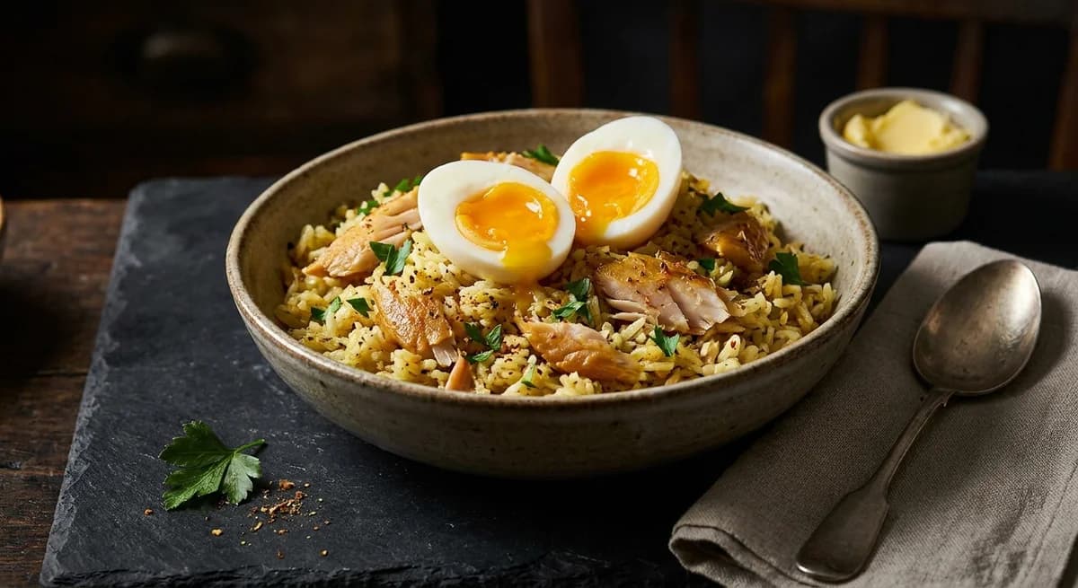 Easy Smoked Haddock Kedgeree with Soft Boiled Eggs