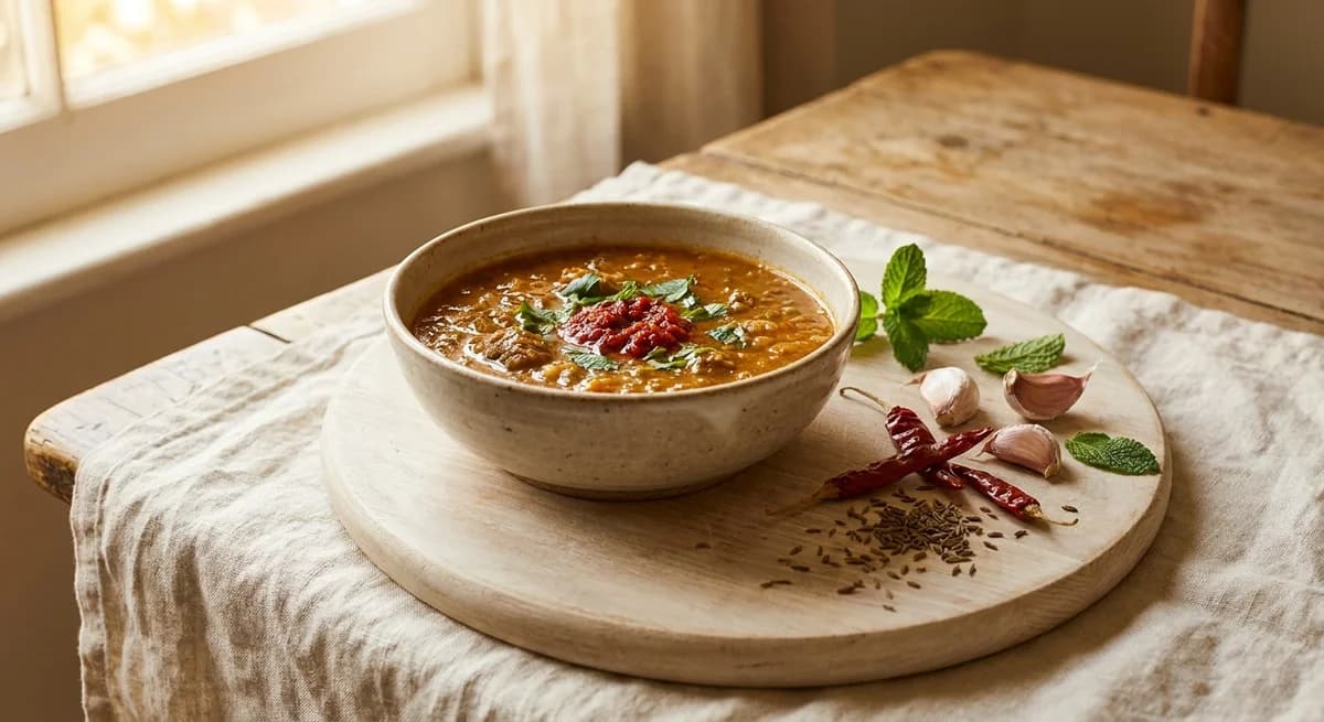 Hearty Tunisian Lamb Soup with Orzo and Harissa Recipe