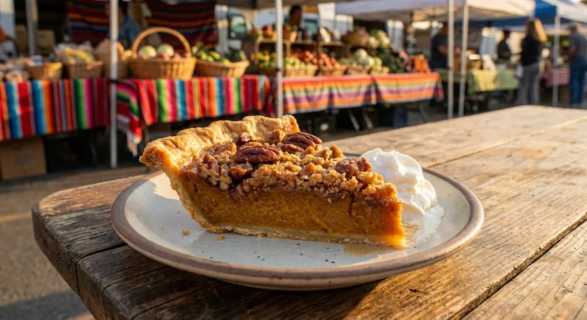 Maple Bourbon Pumpkin Pie with Pecan Crumble