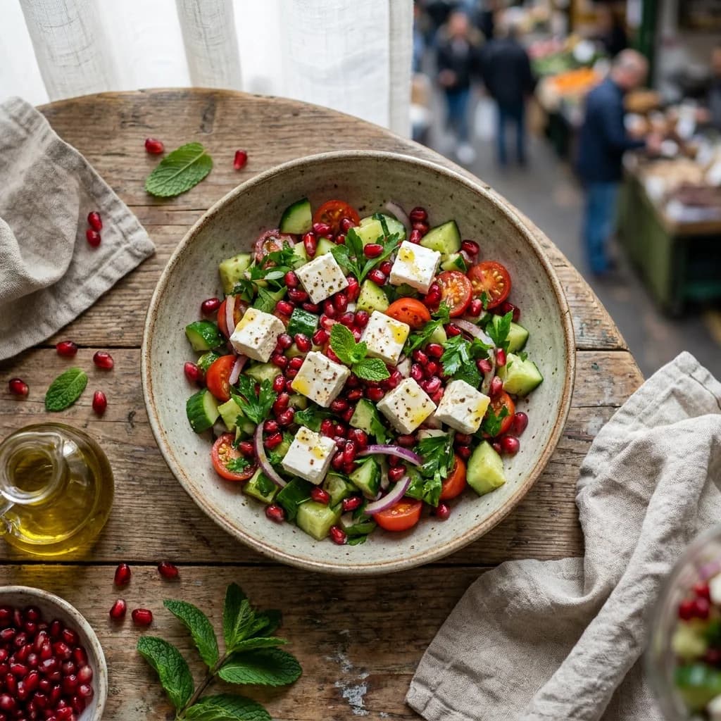 Mediterranean Pomegranate Salad with Feta and Mint