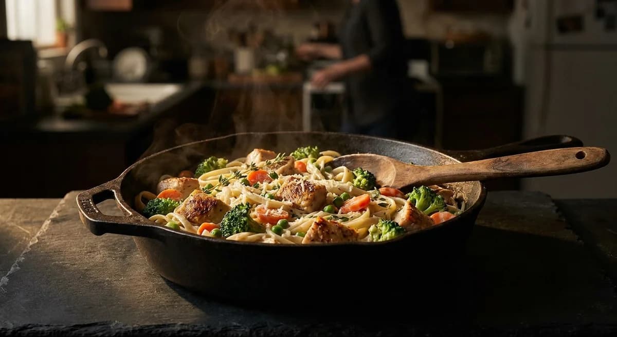 One-Pot Creamy Chicken Alfredo Primavera
