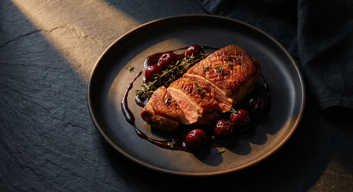 Pan-Seared Duck Breast with Balsamic Cherry Sauce