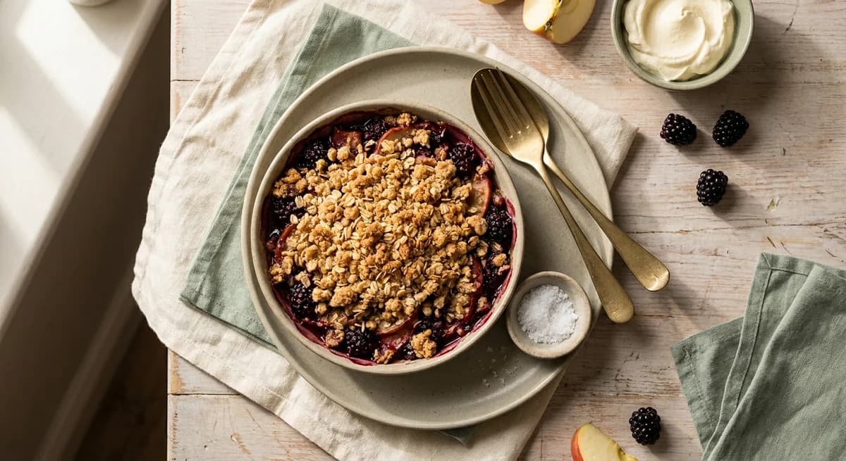 Quick 30-Minute Apple and Blackberry Crumble Recipe