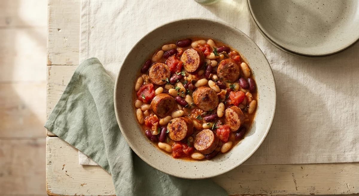 Quick 30-Minute Bean and Sausage Hotpot Recipe
