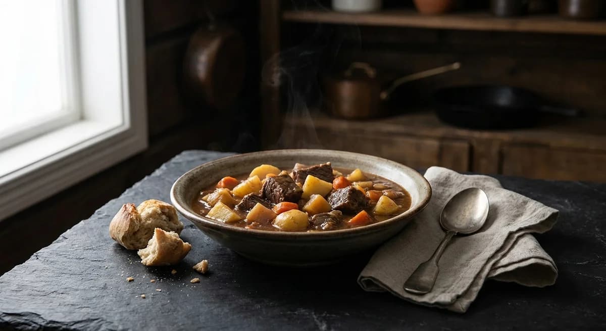 Rustic Brun Lapskaus (Norwegian Beef Vegetable Stew) Recipe