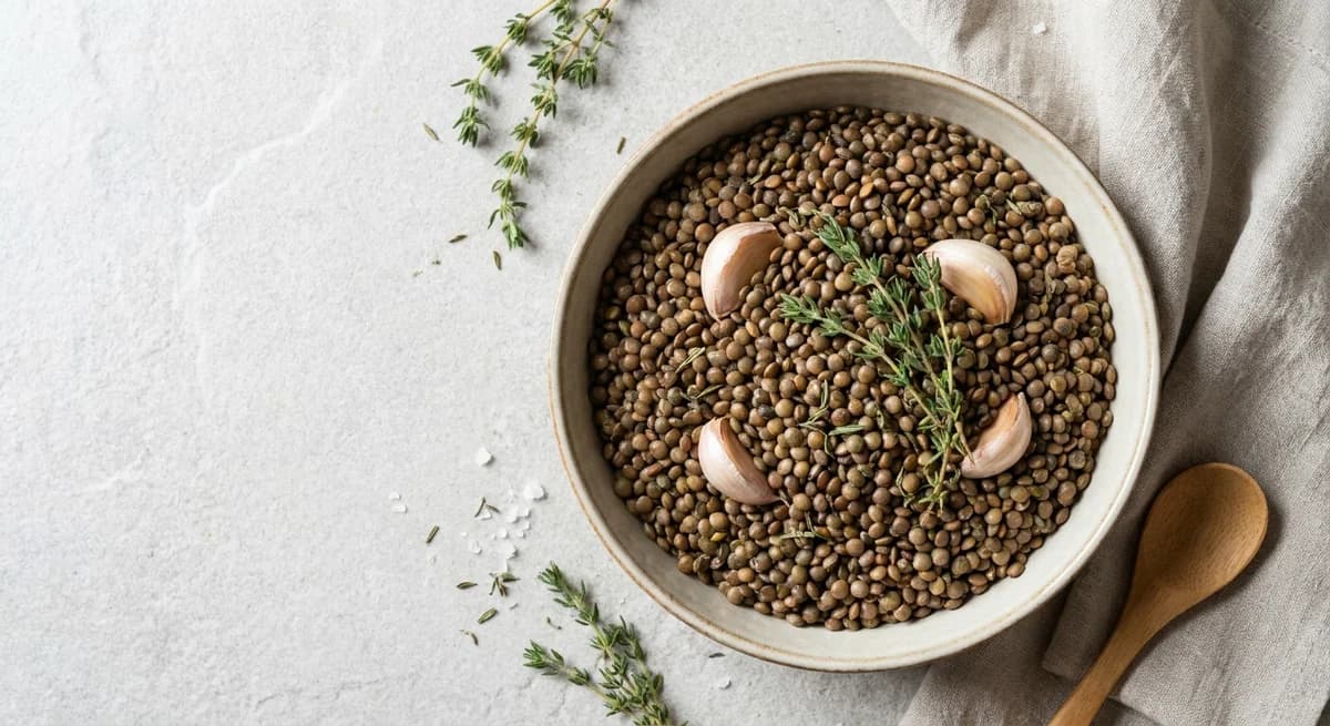 Rustic French Lentils with Garlic and Thyme Recipe
