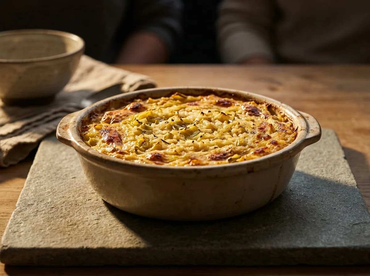 Rustic Presh me Oriz Leek and Rice Bake Recipe