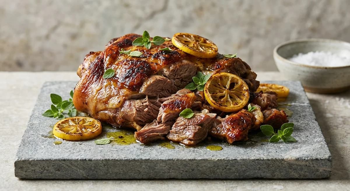 Slow-Roasted Turkish Lamb Shoulder with Lemon and Oregano