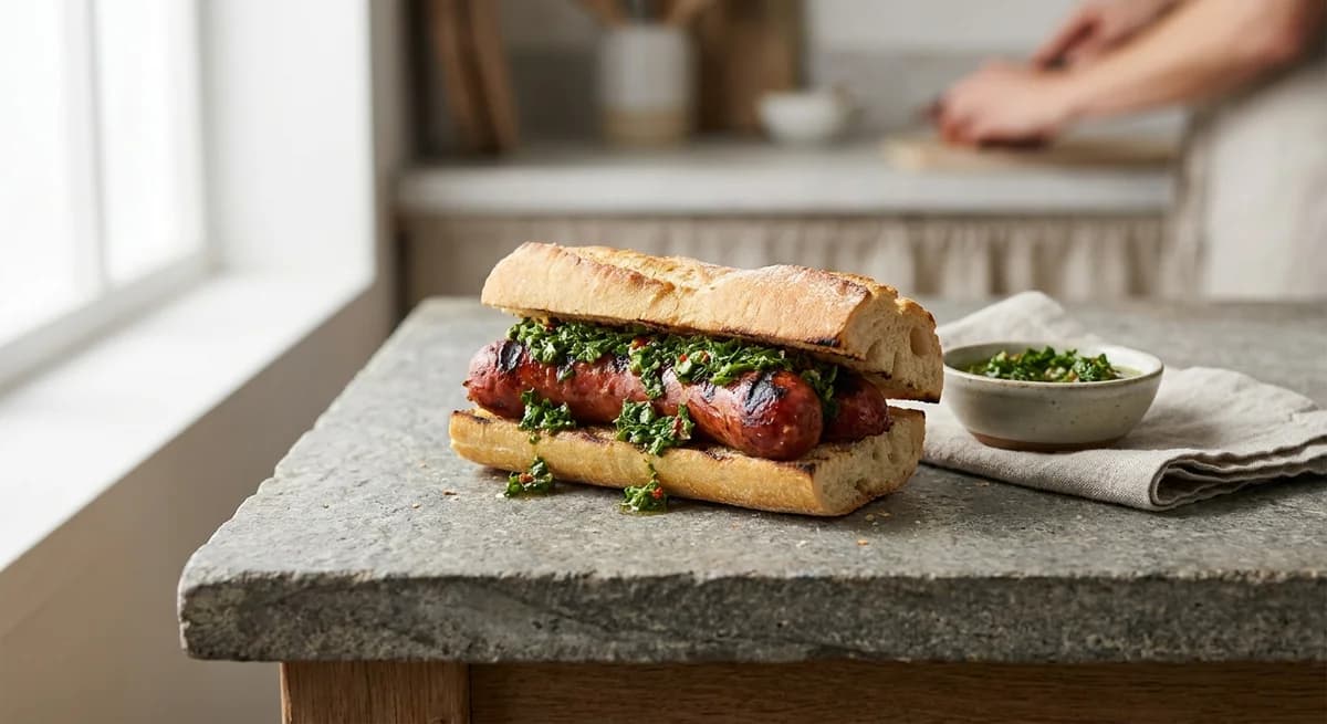 Smoky Grilled Choripán Recipe with Fresh Chimichurri