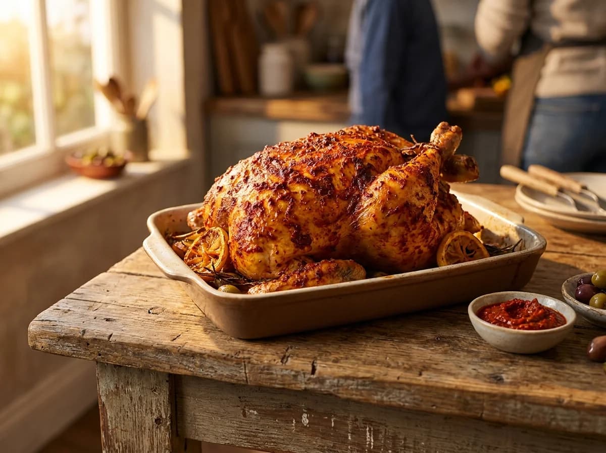 Spicy Algerian Roast Chicken with Lemon and Harissa