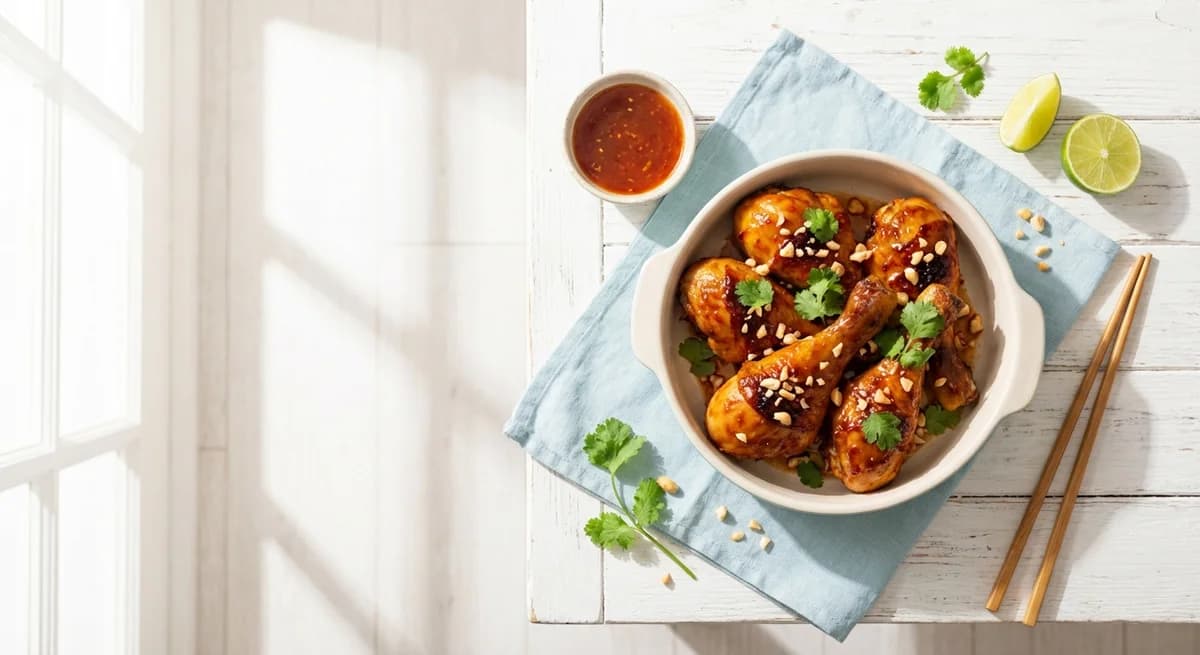 Sticky Thai Sweet Chili Baked Chicken Drumsticks