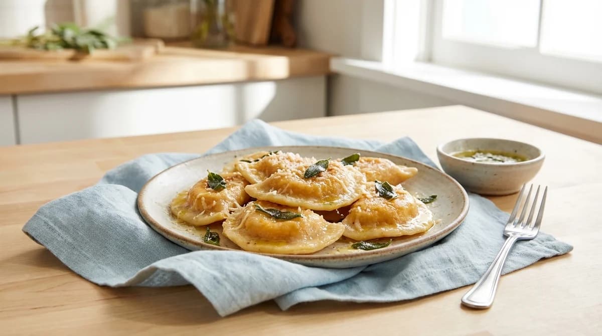 Sweet Potato and Smoked Gouda Pierogi with Sage Butter