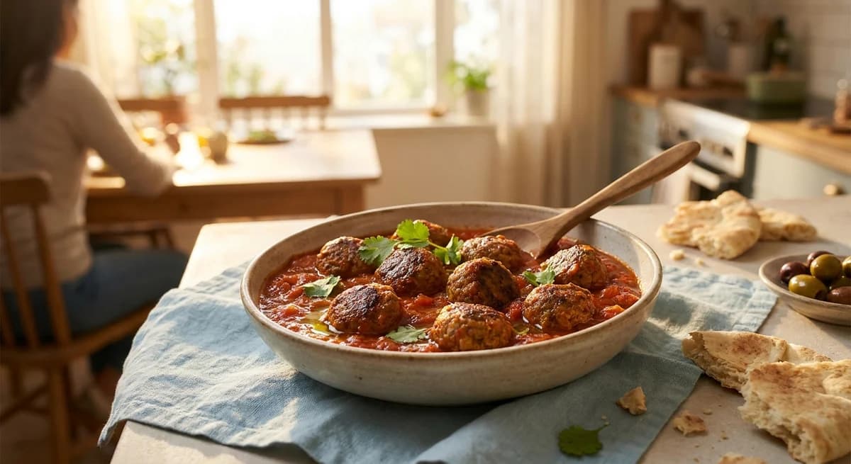 Tender Algerian Kefta in Spiced Tomato Sauce